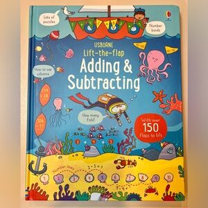 USBORNE Lift The Flap Adding & Subtracting Hardcover Homeschool Book Pre Loved